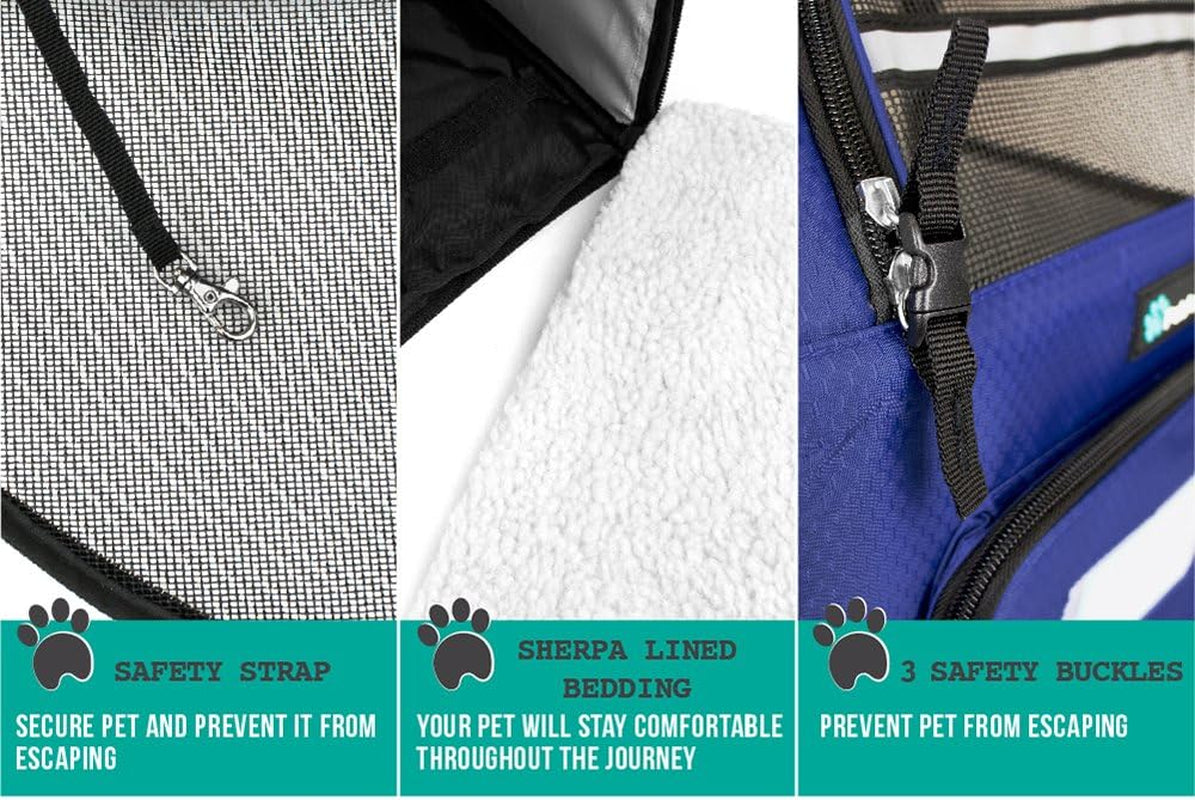 Dog Backpack Carrier for Small Large Cat, Pet, Puppy, Ventilated Pet Hiking Backpack Travel Bag, Airline Approved Cat Backpack Carrier, Camping Biking Dog Bag up to 18Lbs Pet, Royal Blue